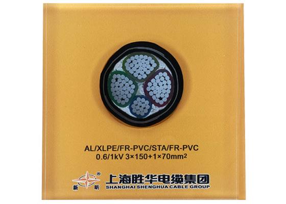 CHINA Aluminium-Stromkabel 0.6/1kV 3x150+1x70 mm2 YJLV22 gepanzerte elektrischen Kabel-AL/XLPE/STA/PVC fournisseur