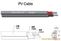 Flacher/runder Solarkabel-Draht des Kern-2, Sonnenkollektor-Kabel Pantone-Isolierungs-Farbe fournisseur