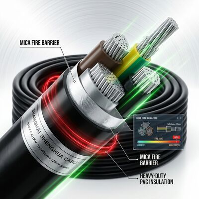 CHINA Fire Resistant PVC Insulated Power Cable 0.6/1kV 3 Core 3x25mm2 Emergency Circuit Anbieter