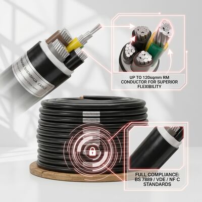 BS 7889 VDE NF C Standard PVC Insulated Cable 0.6/1kV 5 Core 5x16mm2 Export Anbieter