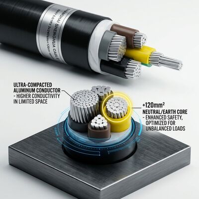 UV Resistant PVC Insulated Power Cable 0.6/1kV 4x35mm2 Aerial Overhead Outdoor Use Anbieter