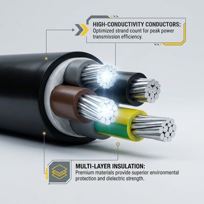 Wasserdicht feuchtigkeitsbeständig PVC-isolierte Leitung 0,6/1kV 2-adrig 2x4mm2 Außenbereich Nasse Bereiche Anbieter