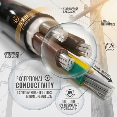 NYY 4x50mm2 Weather Resistant PVC Insulated Cable Aerial Installation 0.6/1kV IEC60502 Anbieter