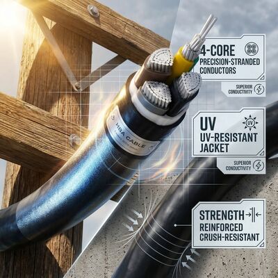 ABC 4x35mm2 UV Stabilized PVC Insulated Aerial Bundled Cable Overhead 0.6/1kV IEC60502 Anbieter