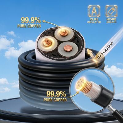 UV-beständiges XLPE-isoliertes Bündelkabel für Freileitungen 0,6/1kV Anbieter