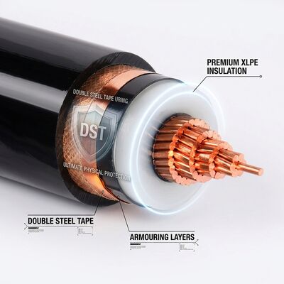 40 Jahre Lebensdauer XLPE isoliertes Doppelstahlband Panzerkabel 0,6/1kV Anbieter
